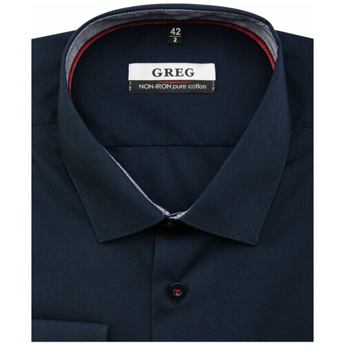 Рубашка GREG, размер 174-184/40, синий пиджак greg силуэт прямой однобортный размер 48 синий