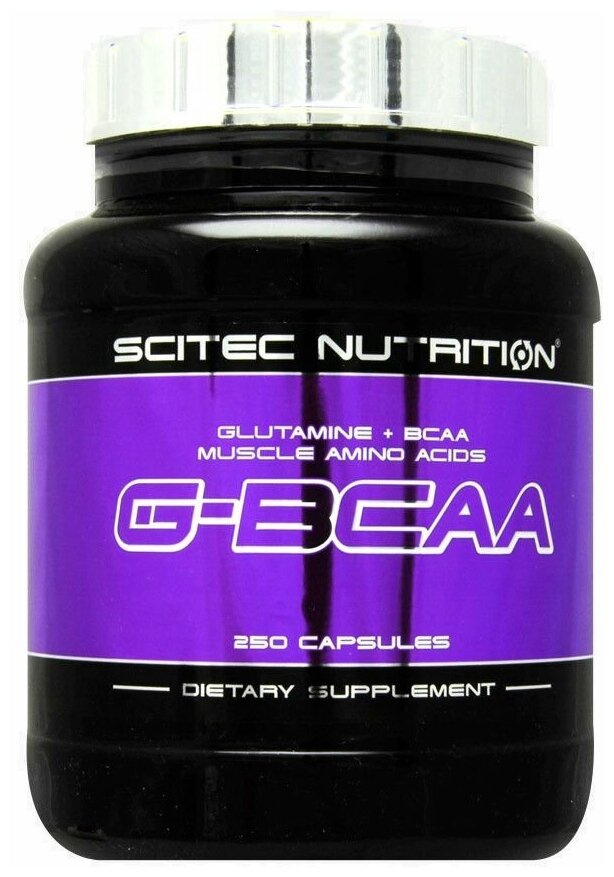 Аминокислоты Глютамин BCAA Scitec Nutrition G-BCAA в капсулах, 250 к.