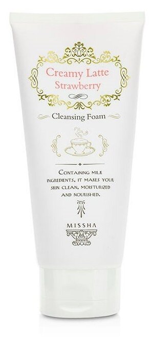 Missha очищающая пенка для лица Creamy Latte Strawberry Cleansing Foam, 172 мл