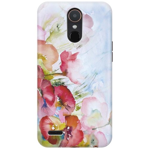 фото Cиликоновый чехол на lg k10 2017 / элджи к10 2017 с принтом "акварельные цветы" gosso
