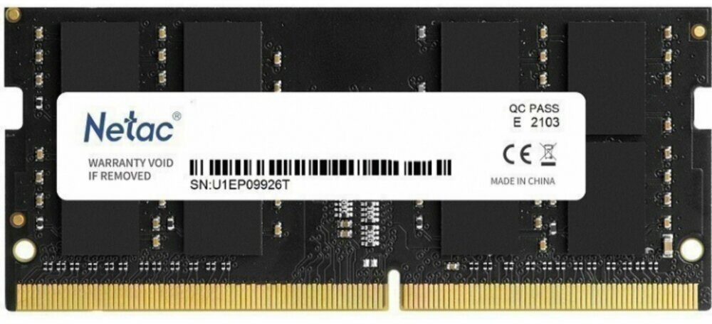 Память SO-DIMM DDR4 8GB PC25600 3200MHz CL22 Netac 1.2V (NTBSD4N32SP-08)