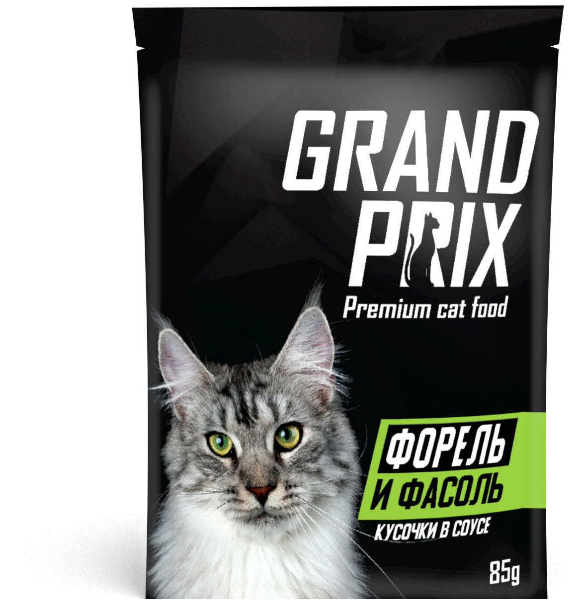 Влажный корм GRAND PRIX для кошек кусочки в соусе форель с фасолью, 24 шт. по 85 г. - фотография № 7