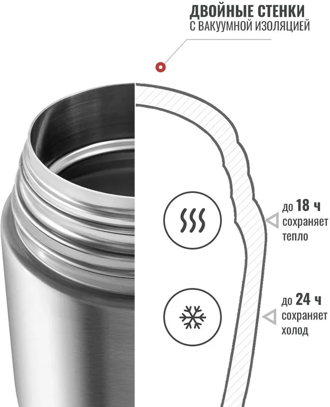 Термос для еды Relaxika 301 стальной 0,7 л - фотография № 4