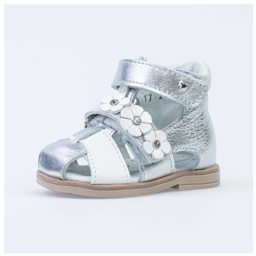 фото Сандалии котофей размер 17, 21 серебристый/белый