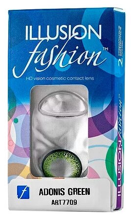 ILLUSION цветные линзы Fashion Adonise (2 линзы) 8.6 -3.50 green (зеленый)