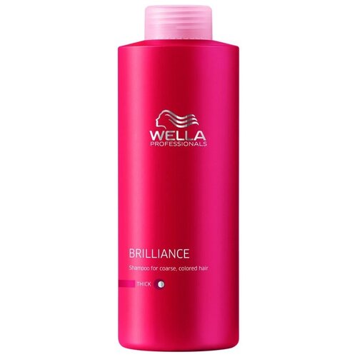 Wella Professionals шампунь Brilliance Thick для окрашенных жестких волос, 1000 мл шампунь для окрашенных жестких волос invigo color brilliance shampoo шампунь 1000мл