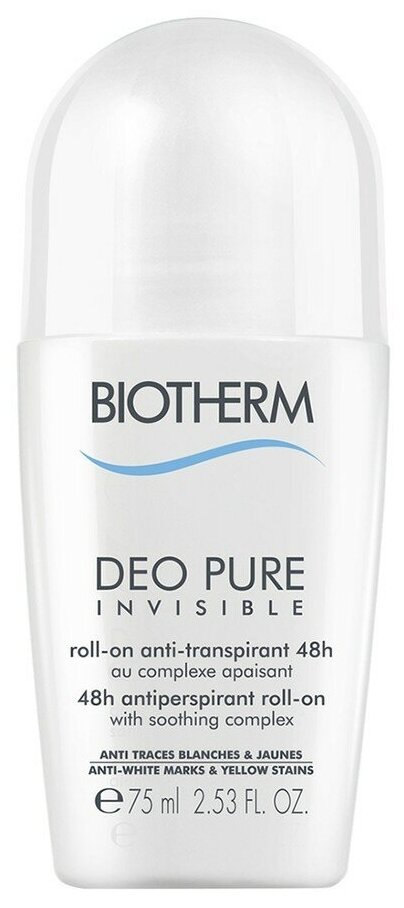 Biotherm Дезодорант-антиперспирант Pure Invisible, ролик, 75 мл