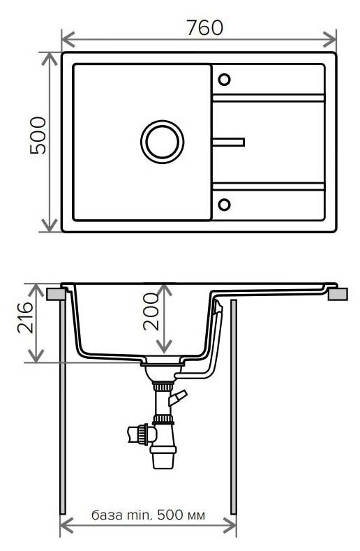 Мойка кварцевая Tolero R 112 (черный) - фотография № 11