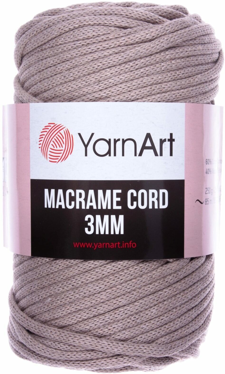 Пряжа YarnArt Macrame cord 3mm 60%хлопок/40%полиэстер/вискоза 85м 250г