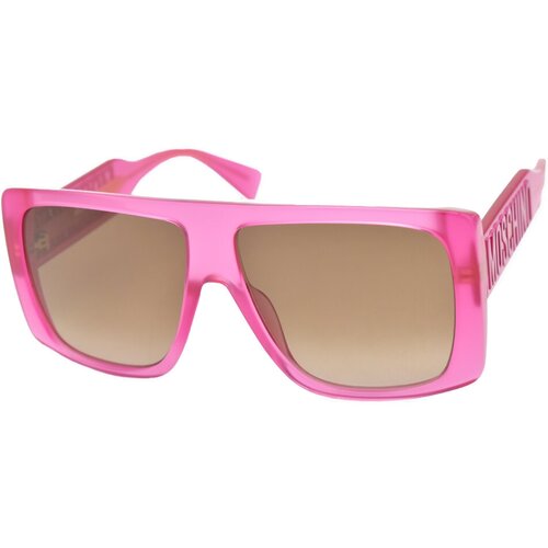 Солнцезащитные очки MOSCHINO, монолинза, оправа: пластик, розовый