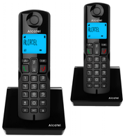 Р/Телефон Dect Alcatel S230 DUO RU черный (труб. в компл:2шт) АОН