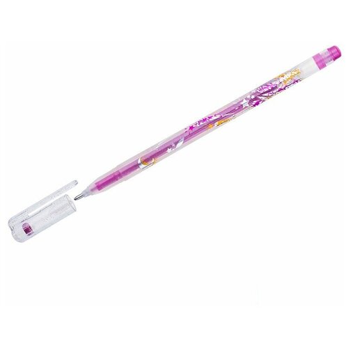 Ручка гелевая Crown Glitter Metal Jell (0.8мм, розовый с блестками) 1шт. (MTJ-500GLS(D))