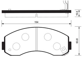 Дисковые тормозные колодки передние SANGSIN BRAKE SP1056 для Kia Bongo (4 шт.)