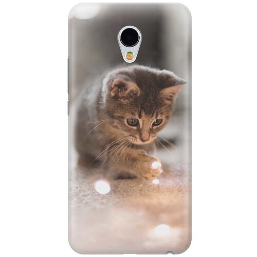 фото Cиликоновый чехол на meizu mx6 / мейзу мх6 с принтом "котенок и свет" gosso