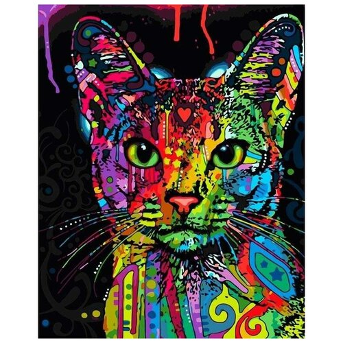 картина по номерам кот под грибом 40x50 см Картина по номерам Абиссинский кот, 40x50 см
