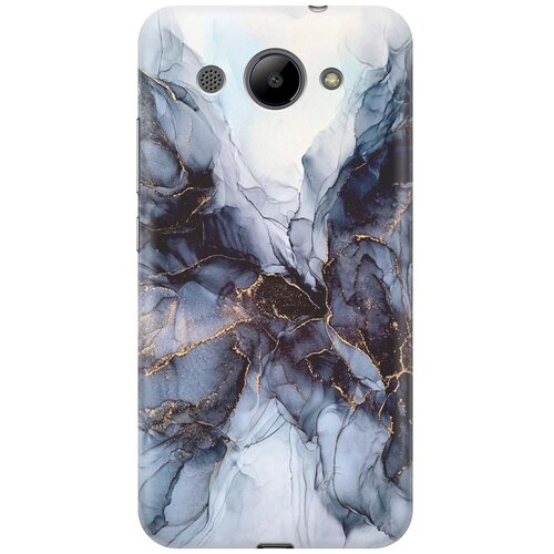 фото Cиликоновый чехол на huawei y3 2017 / хуавей у3 2017 с принтом "черно-белый мрамор" gosso