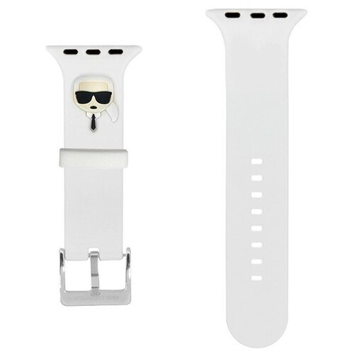 Ремешок Karl Lagerfeld силиконовый для Apple Watch 42-44-45 mm, Karl head белый ремешок uniq linus airosoft silicone для часов apple watch all 42 44 45 49 мм ярко синий