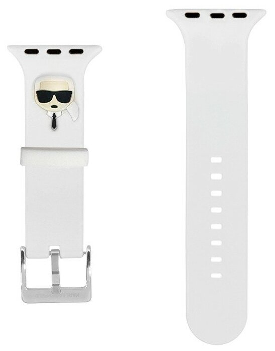 Ремешок Karl Lagerfeld силиконовый для Apple Watch 42-44-45 mm, Karl head белый