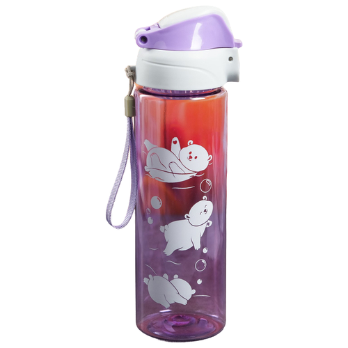 Бутылка для воды Komandor Медведи 700 мл пластик фиолетовый