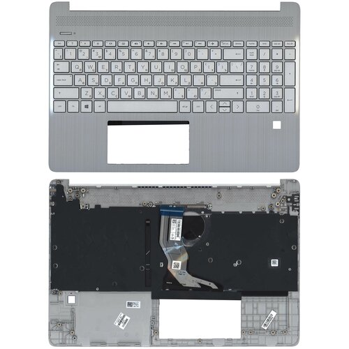 Клавиатура keyboard для ноутбука HP 15S-EQ 15S-FQ топкейс серебристый FPR 7292₽
