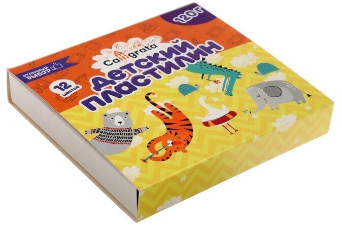 Пластилин "Calligrata", 12 цветов по 120 грамм — фото 1