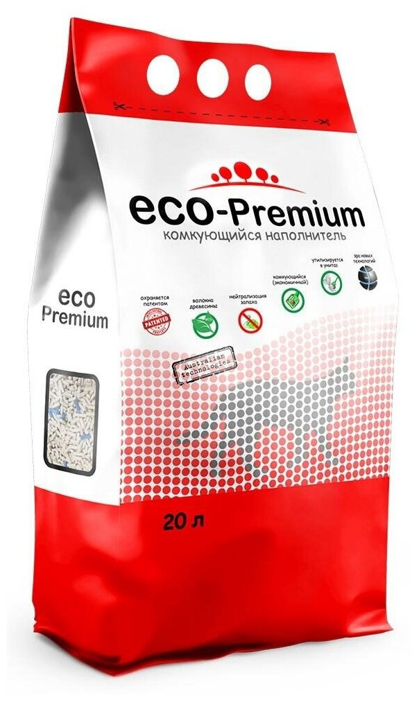 Комкующийся наполнитель, древесный с запахом алоэ ECO-Premium, светло-зеленый 7,6 кг, 20 л - фотография № 12