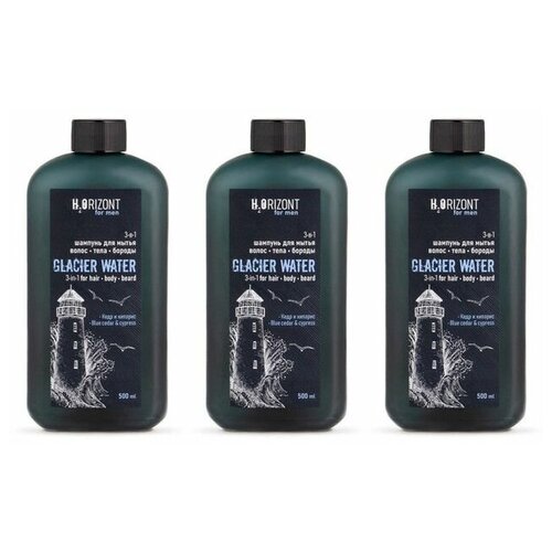 Family Cosmetics Шампунь для волос, тела, бороды H2Orizont 3 в1 Glaciar Water, 500 мл, 3 шт/