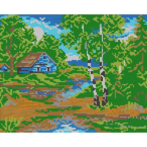 Алмазная мозаика картина Лесной домик 35*43,5см