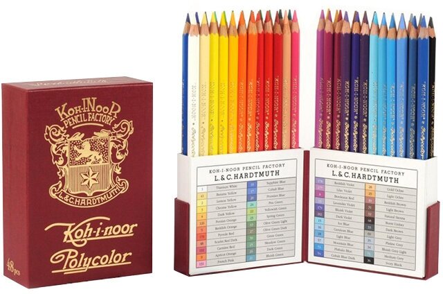 Карандаши цветные художественные Koh-I-Noor «Polycolor Retro 3826», 48цв, заточен, пенал-премиум