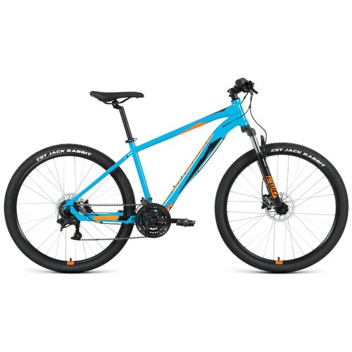 Велосипед 27.5 FORWARD APACHE 3.2 HD (гидравлика) (24-ск.) 2022 (рама 15) бирюзовый/оранжевый велосипед forward apache 27 5 3 0 hd 2022 рост 15 бирюзовый оранжевый