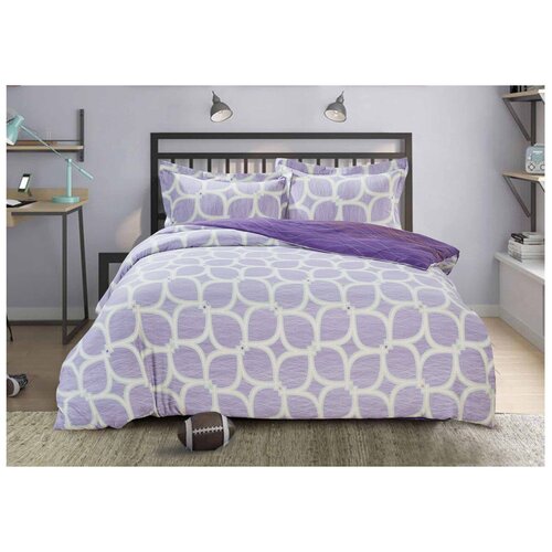 фото Постельное белье семейное selena paisley сирень, сатин, 50 х 70 см, фиолетовый