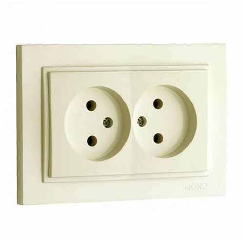 Розетка 2К двойная Mono Electric Despina 16A 250V винтовое подключение крем 102-170005-121