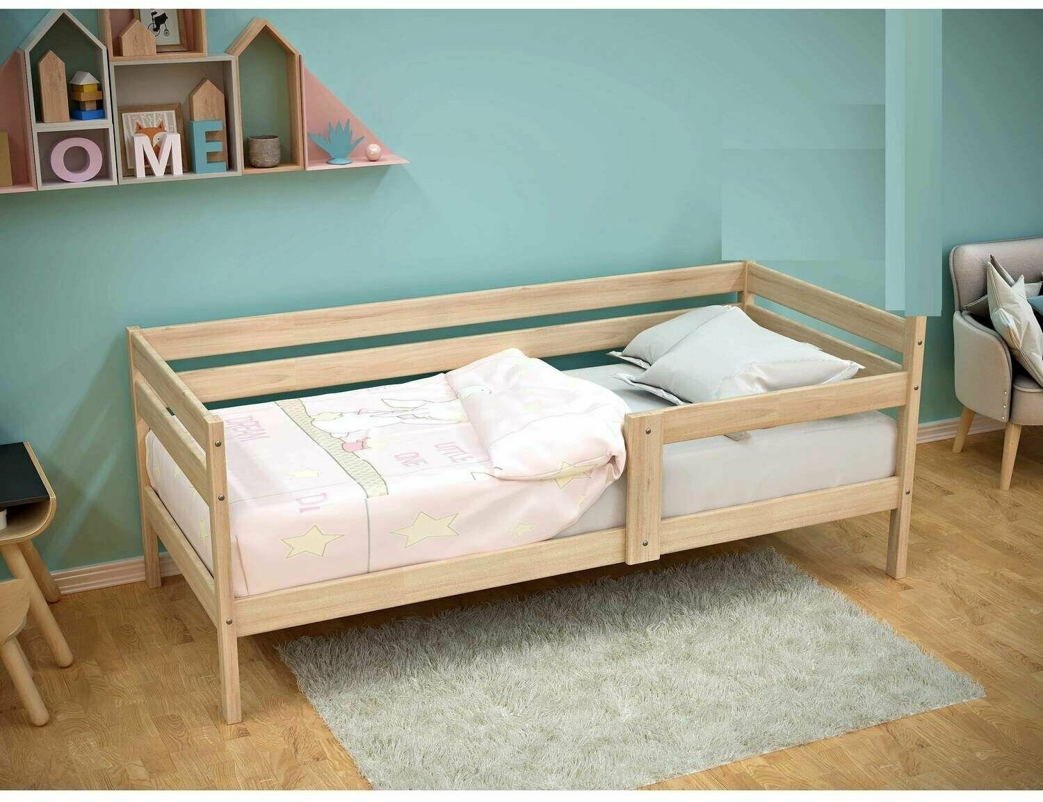 Кроватка подростковая Любаша 160х80 натуральный