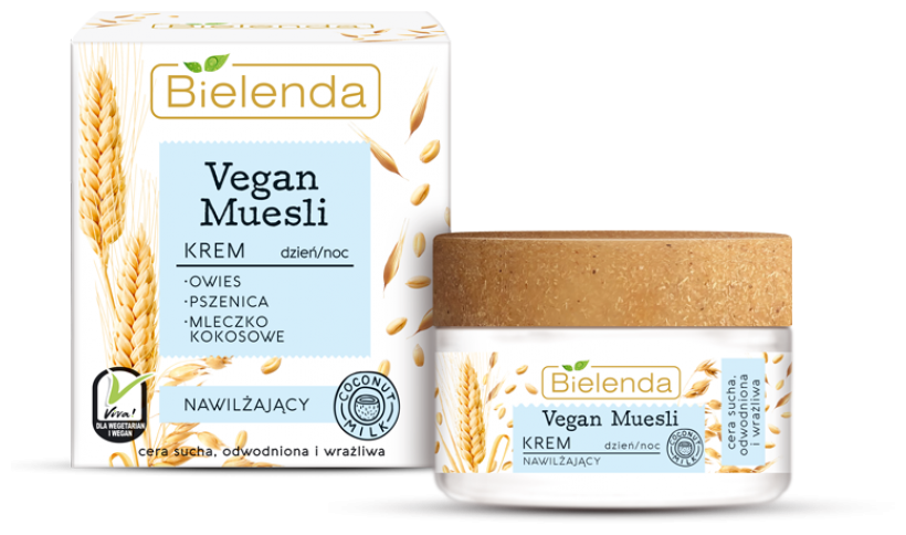Крем для лица Bielenda Vegan Muesli Пшеница+Овес+Кокосовое молоко увлажняющий 50мл - фото №1