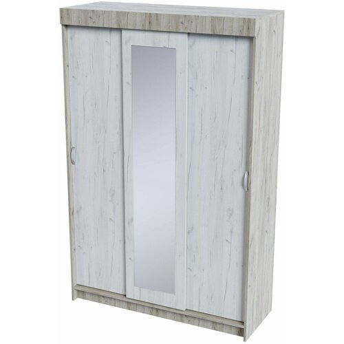 Шкаф-купе Бася ШКК-552, 130см. дуб крафт серый-дуб крафт белый