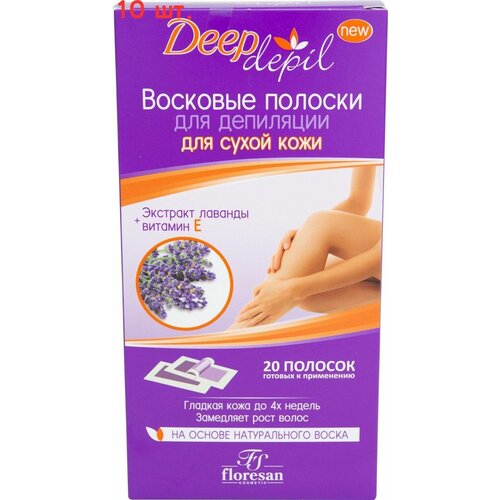 Полоски для депиляции Deep depil для сухой кожи 20шт (10 шт.) флоресан deep depil восковые полоски для депиляции лица с алоэ вера 20шт арт фл 482а