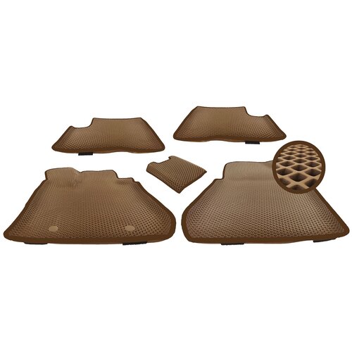 фото Коврики eva (эва ромб) 3d с бортами для chevrolet spark iii (2009-2015)/шевроле спарк iii 4коврика