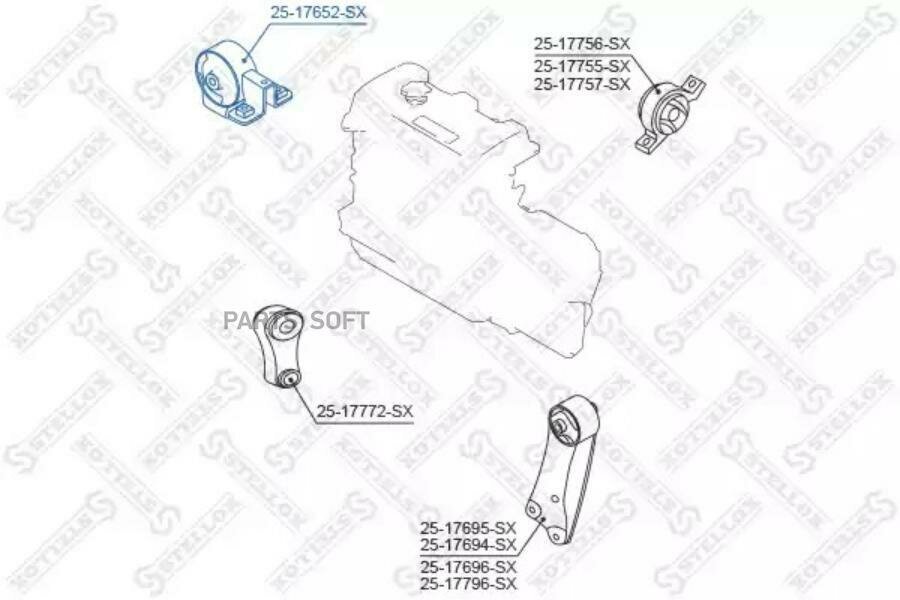 STELLOX 2517652SX 25-17652-SX_подушка двигателя правая!\ Nissan Cube Z10 1998-2002/Micra K11