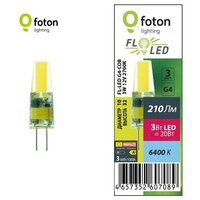 Светодиодная лампа FOTON LIGHTING FL-LED G4-COB 3W 12V 6400К G4 210lm 10*32mm