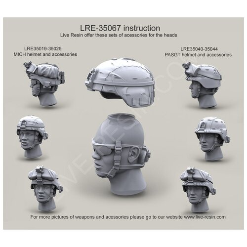 LRE35067 Набор голов современной армии США с очками ESS Crossbow Goggles