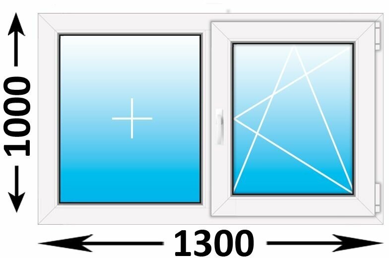 фото Пластиковое окно Veka WHS двухстворчатое 1300x1000 (ширина Х высота) (1300Х1000)