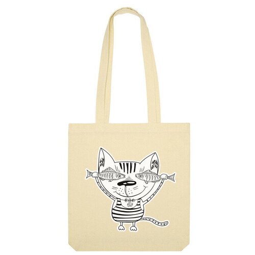 Сумка шоппер Us Basic, бежевый сумка кот рыбак бежевый