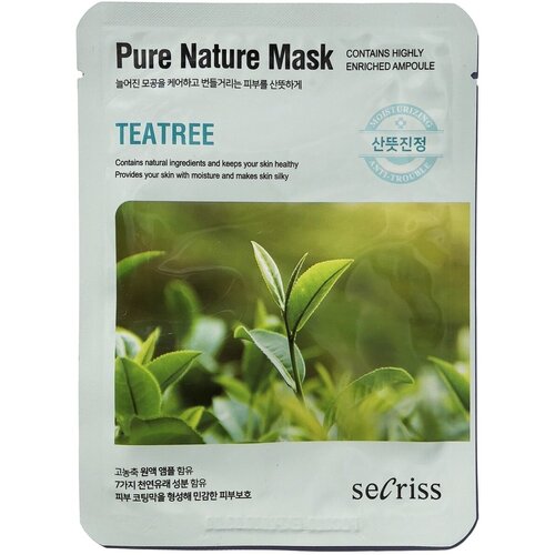 ANSKIN Маска для лица тканевая с чайным деревом, 25 мл ANSKIN Secriss Pure Nature Mask Pack - Teatree