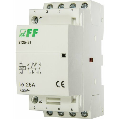 Контактор 25A 220V ST25-31 контакт 3NO+1NC, потребляемая мощность 4,0Вт, размер 2 модуля контактор 25a 220v st25 31 контакт 3no 1nc потребляемая мощность 4 0вт размер 2 модуля