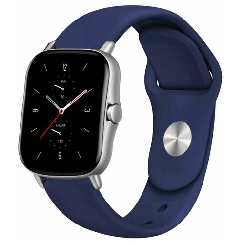 Универсальный силиконовый ремешок для смарт-часов Xiaomi, Amazfit, Huawei, Samsung Galaxy Watch, Garmin 22 мм, синий