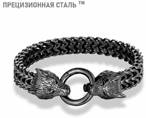 Жесткий браслет Sharks Jewelry, размер 23 см, черный