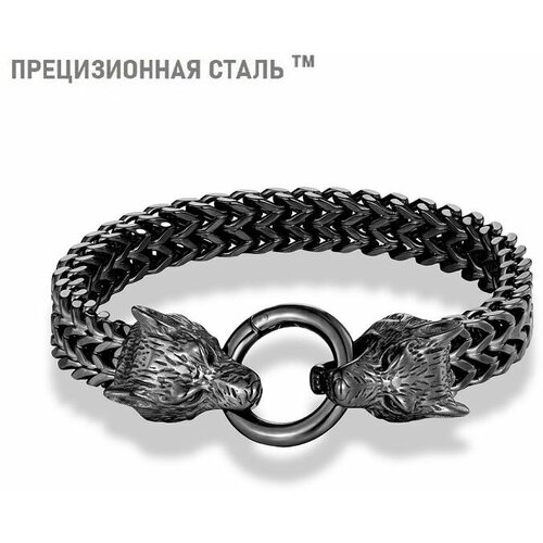 фото Жесткий браслет sharks jewelry, размер 23 см, черный