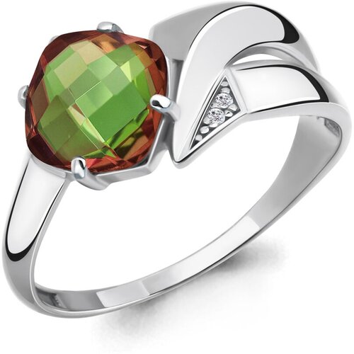 фото Кольцо diamant online, серебро, 925 проба, фианит, султанит, размер 19, зеленый