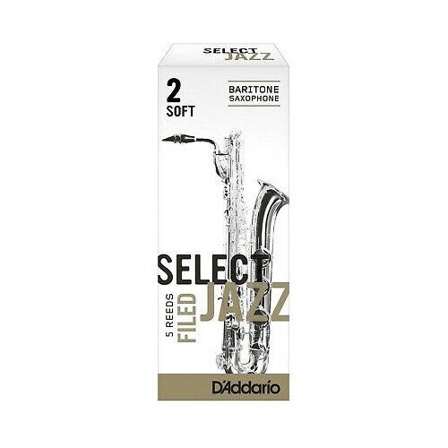 select jazz набор тростей для саксофона баритон размер 2m 2h 4шт rico dsj l2m RSF05BSX2S Select Jazz Filed Трости для саксофона баритон, размер 2, мягкие (Soft), 5шт, Rico