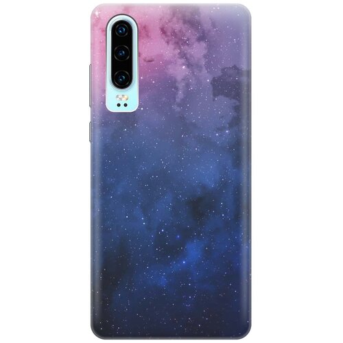 фото Ультратонкий силиконовый чехол-накладка для huawei p30 с принтом "звездное зарево" gosso